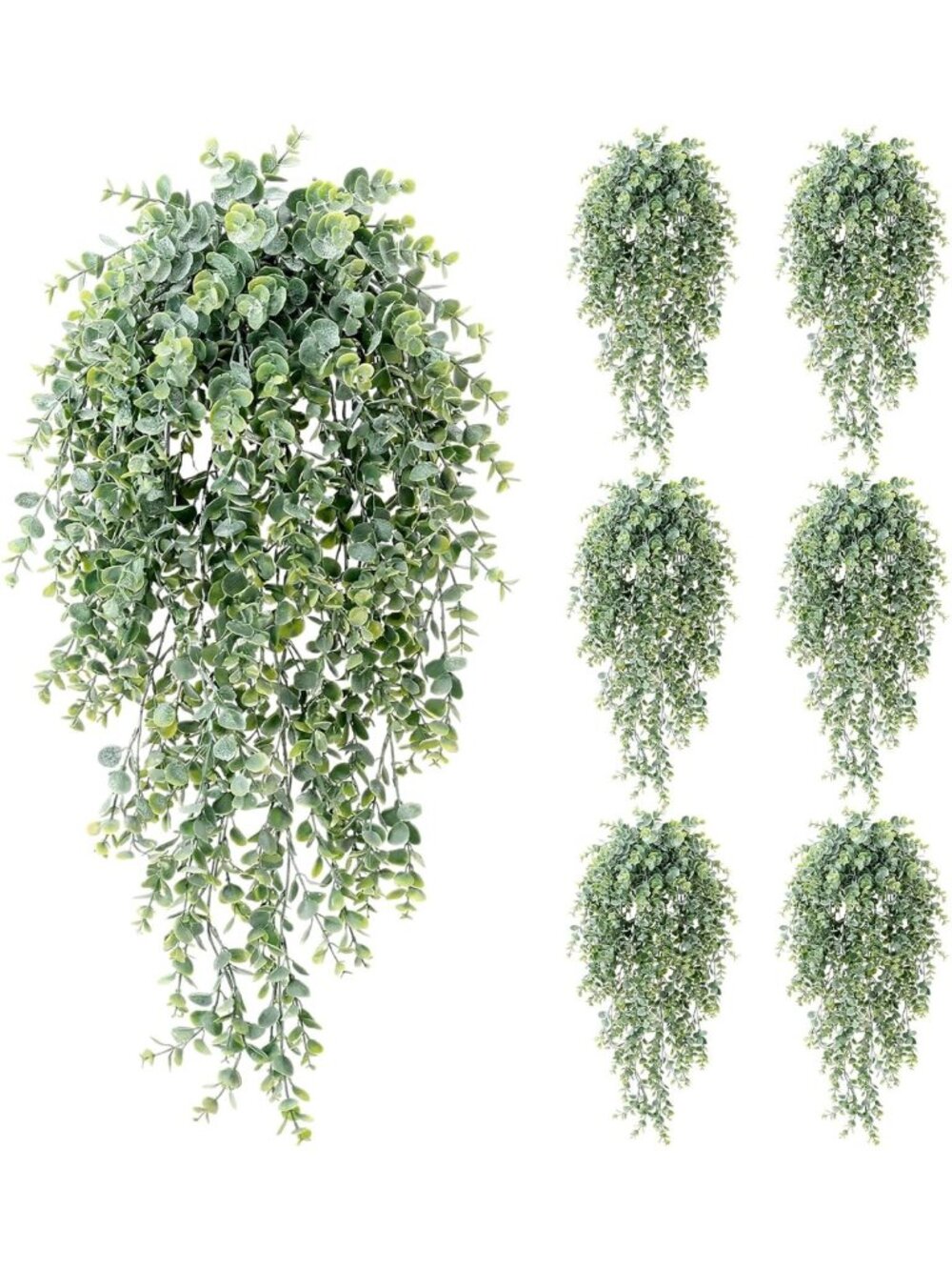 6 Pack Faux Eucalyptus Hanging Plants, Boho Greenery Decor for Home & Events